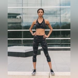 Zyia Forest Camo Luxe High Rise Capri Tight